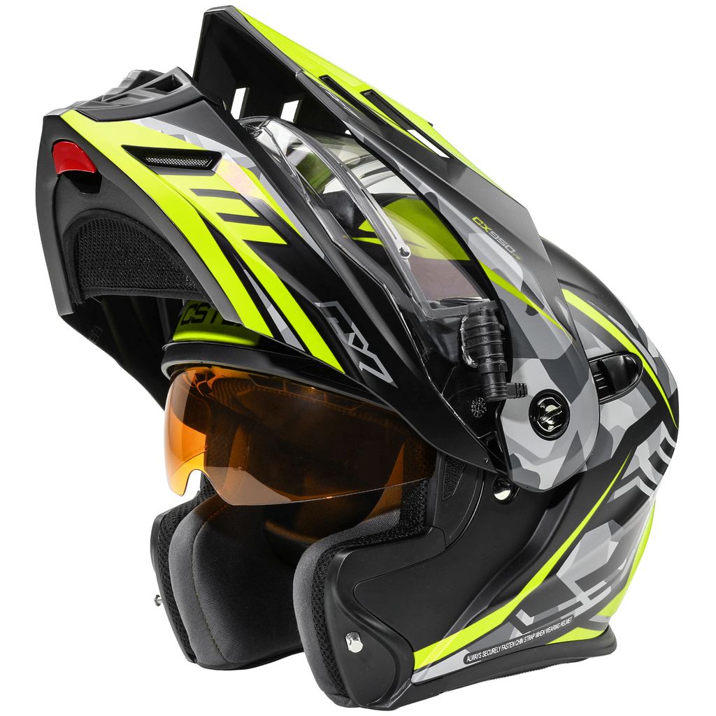 Castle X CX950 V2 Modular Snow Helmet Dart Matte Hi-Vis/Black Electric Shield
