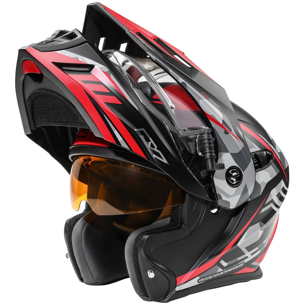 Castle X CX950 V2 Modular Snow Helmet Dart Matte Red/Black Electric Shield