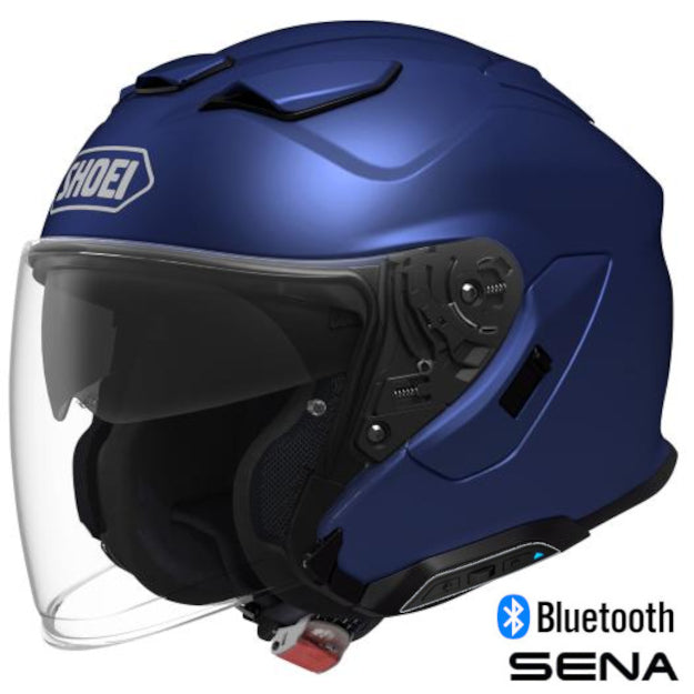 Shoei J-Cruise 3 Open Face Bluetooth Helmet Matte Blue