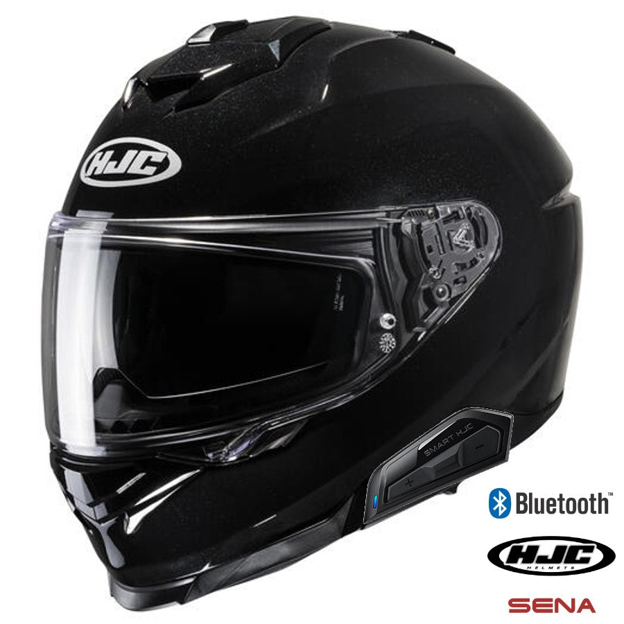 HJC i71 Full Face Bluetooth Helmet Gloss Black – HelmetCountry.com