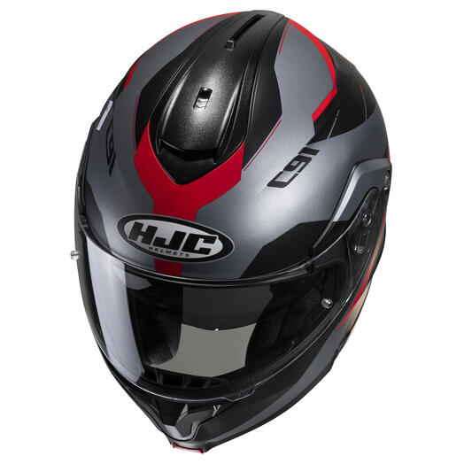 HJC C91 Helmet Sena Smart 20B Bluetooth Headset Karan Graphic MC-1SF Red