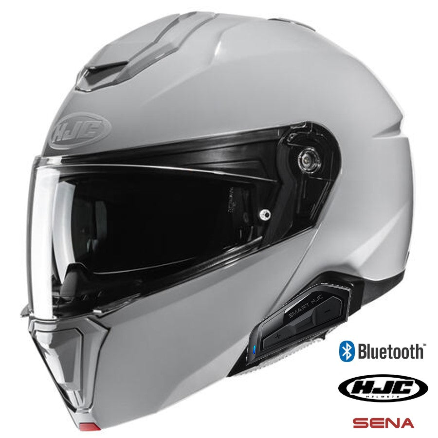bluetooth motorcycle helmet silver HJC i91 Modular Helmet Nardo Grey 4XL