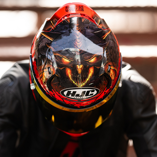 hjc dot full face helmet cs 12 HJC RPHA 12 Full Face Helmet Diablo Blizzard MC-1 Small