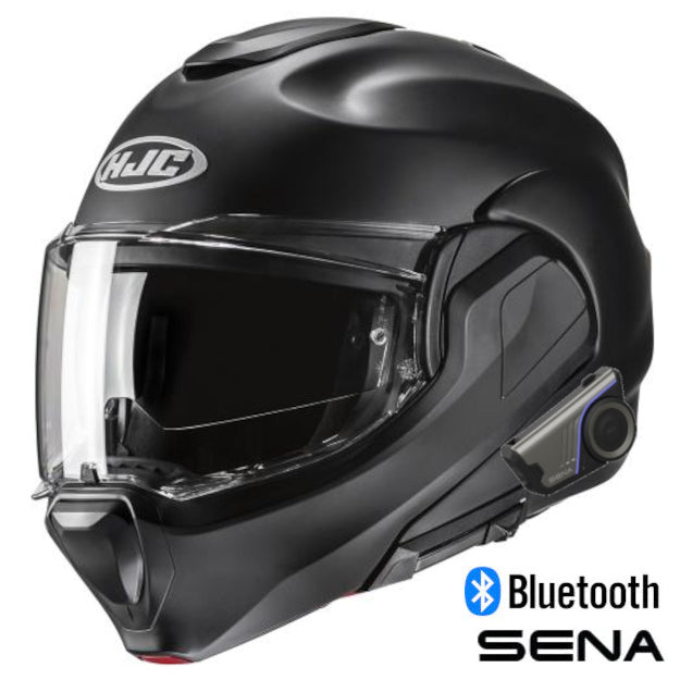 HJC F100 Modular Sena 60S Bluetooth Helmet Matte Black