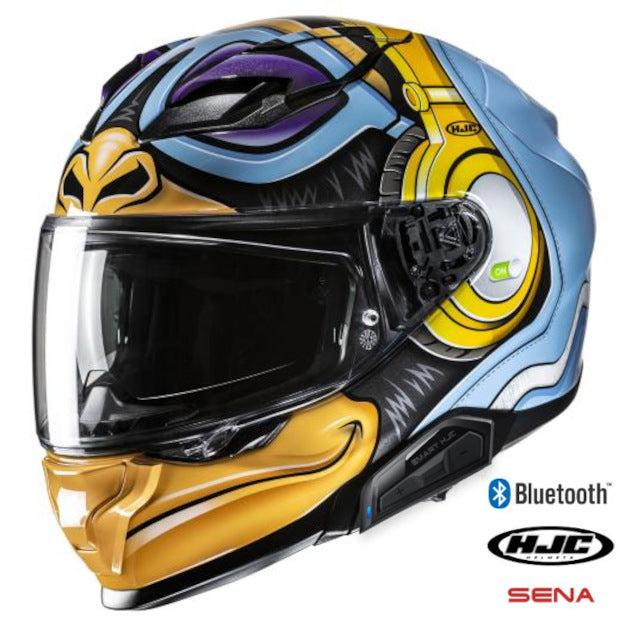 bluetooth helmet motorcycle gold face HJC F71 Monkey DJ 2XL Custom Clear makeup bag, Face Motorcycle Helmet Weight:6 oz att_sty_Feminine