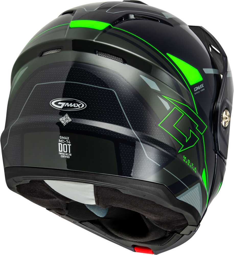 Gmax MD-74S Spectre Snow Helmet Neon Green/Grey Electric Shield