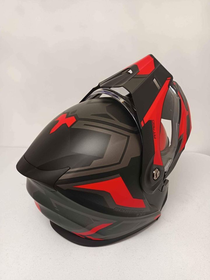 Scorpion EXO-AT950 Dual Sport Helmet Ellwood Red Amber Shield