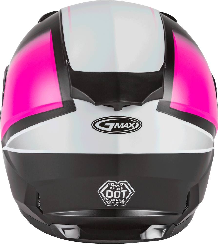 Gmax GM-49Y Youth Full Face Helmet Hail Graphic Matte Black Pink White Dual Lens