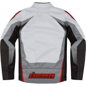 Icon Men's Hooligan Ultrabolt Motorcycle Jacket Gray/Red