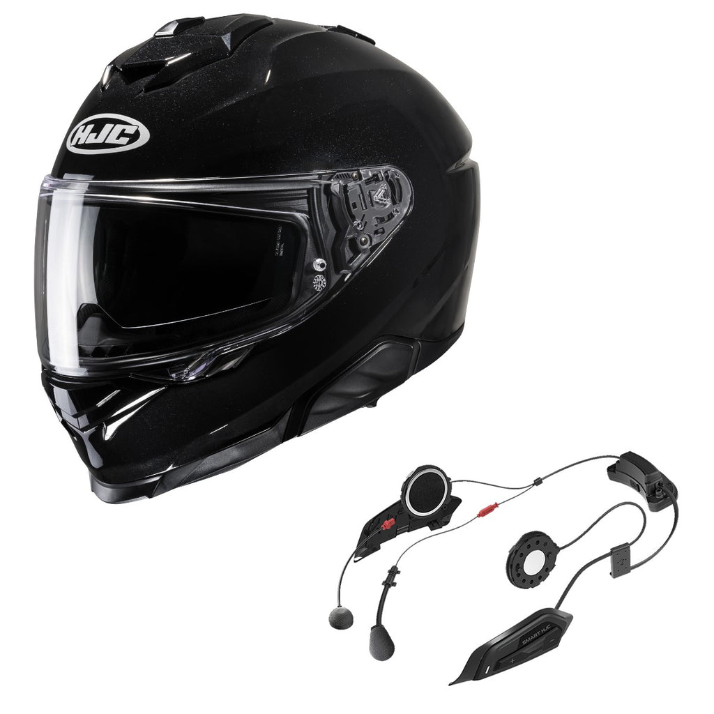 HJC i71 Full Face Helmet Plus Smart HJC 50b Bluetooth Headset Gloss Black