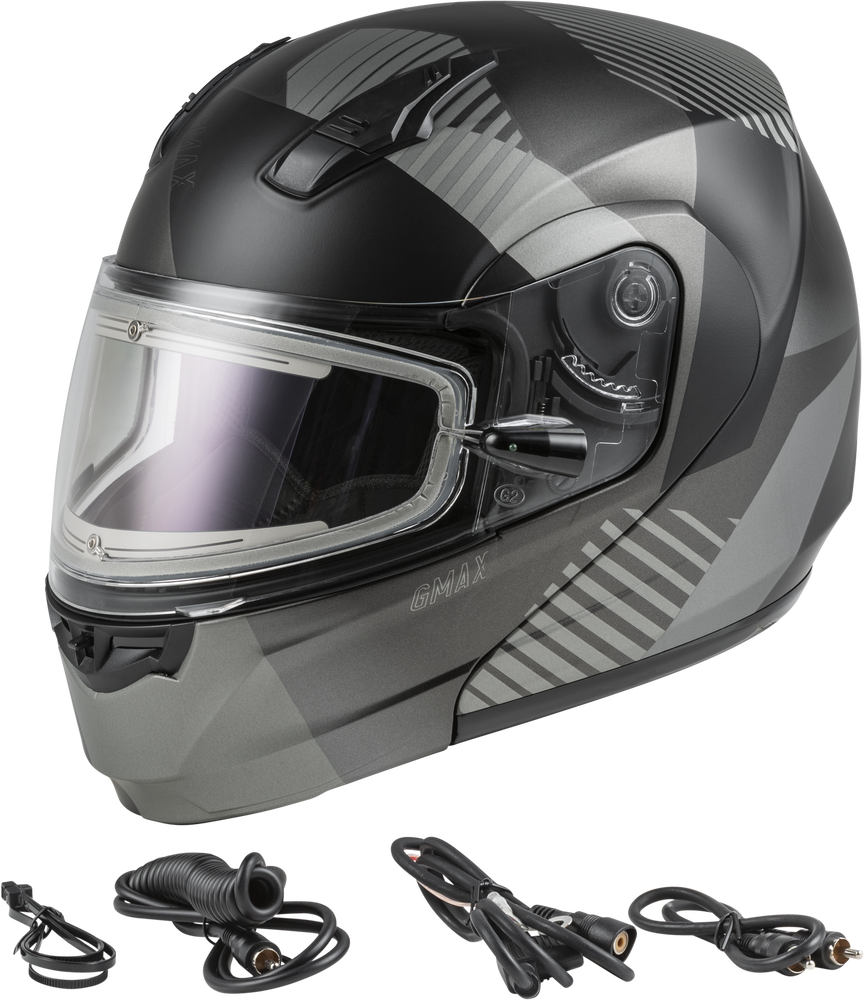 Gmax MD-04 Modular Snow Helmet Reserve Matte Dark Silver Electric Shield