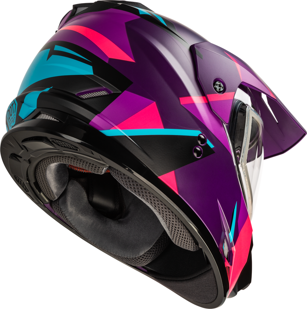 Gmax GM-11 Snow Helmet Ripcord Graphic Purple Dual Lens