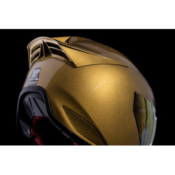 brown full face motorcycle helmet ICON Domain Helmet - Cornelius - Gold