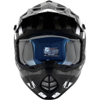 AFX FX-17 Off Road Helmet Attack Graphic Matte Black Silver