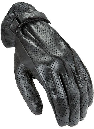 Power Trip Ladies Jet Black Perforated Leather Glove