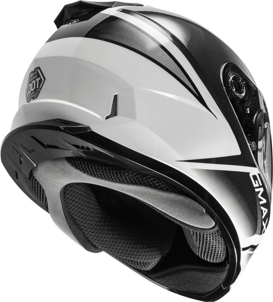 Gmax FF-49S Full Face Helmet Hail White Black Dual Lens
