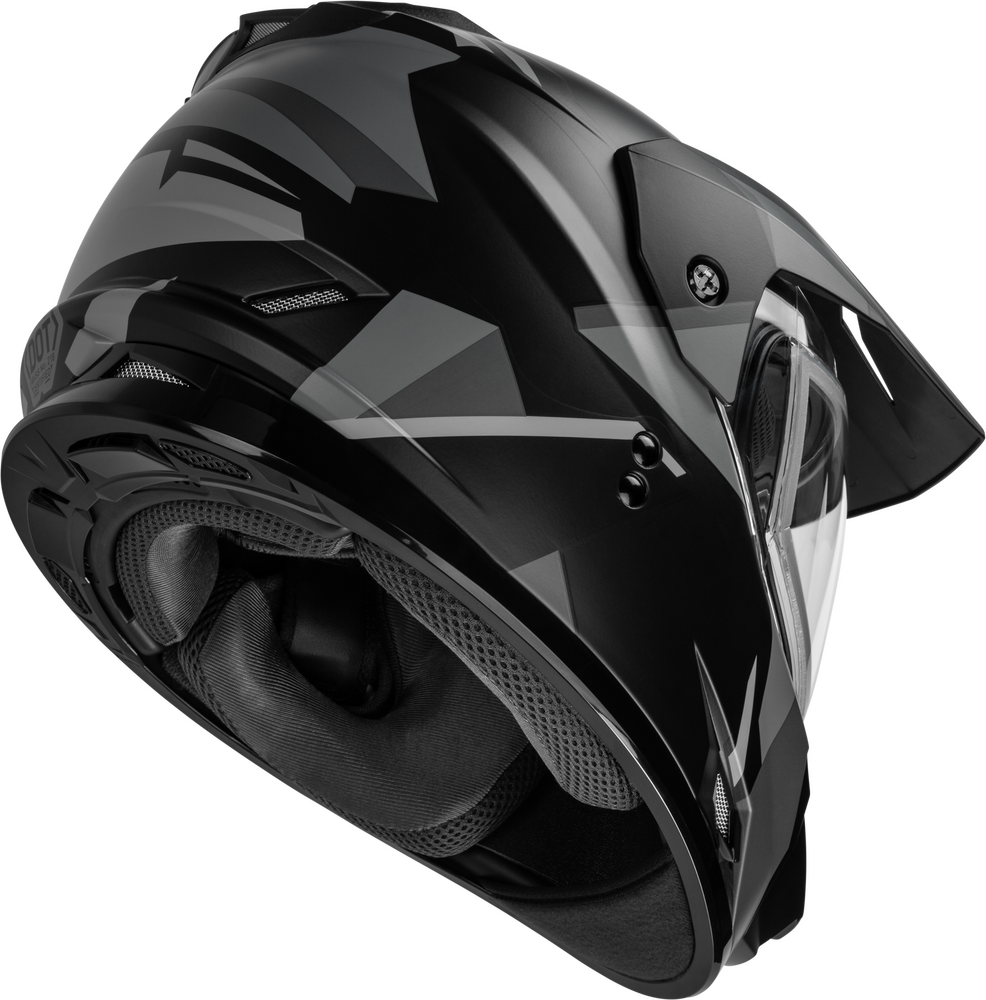 Gmax GM-11 Snow Helmet Ripcord Graphic Matte Black Grey Dual Lens