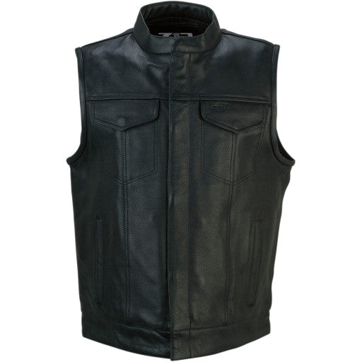 Z1R Men's Vindicator Leather Vest Black