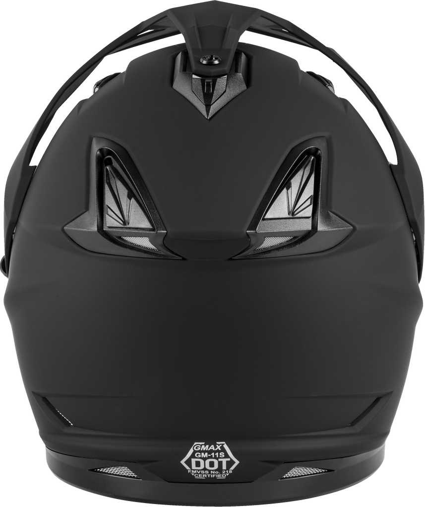 Gmax GM11S Dual Sport Snow Helmet Flat Black Dual Lens Shield