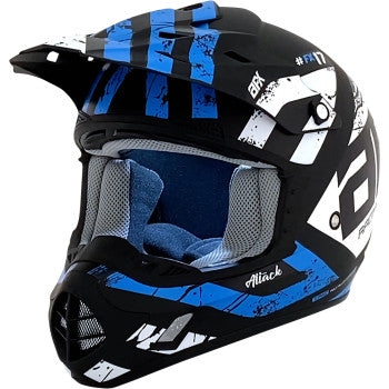AFX FX-17 Off Road Helmet Attack Graphic Matte Blue Black