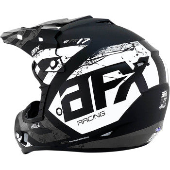 AFX FX-17 Off Road Helmet Attack Graphic Matte Black Silver