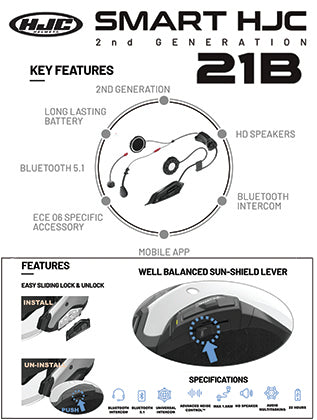 best bluetooth headset for hjc helmet Sena HJC Smart 21B Bluetooth Headset – HelmetCountry.com