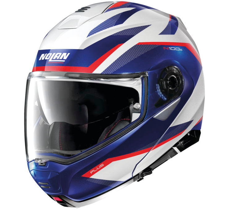 Nolan N100-5 Plus Modular Helmet Overland Graphic Metal White Blue Red