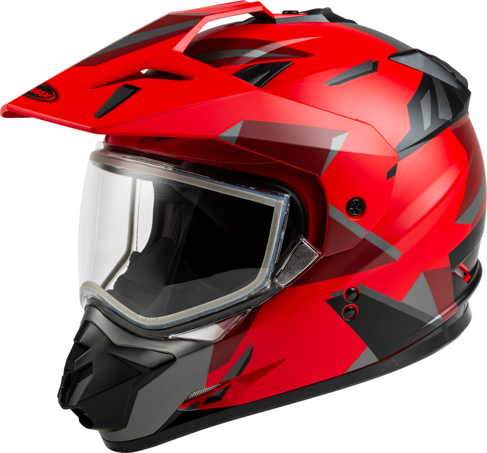 Gmax GM-11 Snow Helmet Ripcord Graphic Red Dual Lens