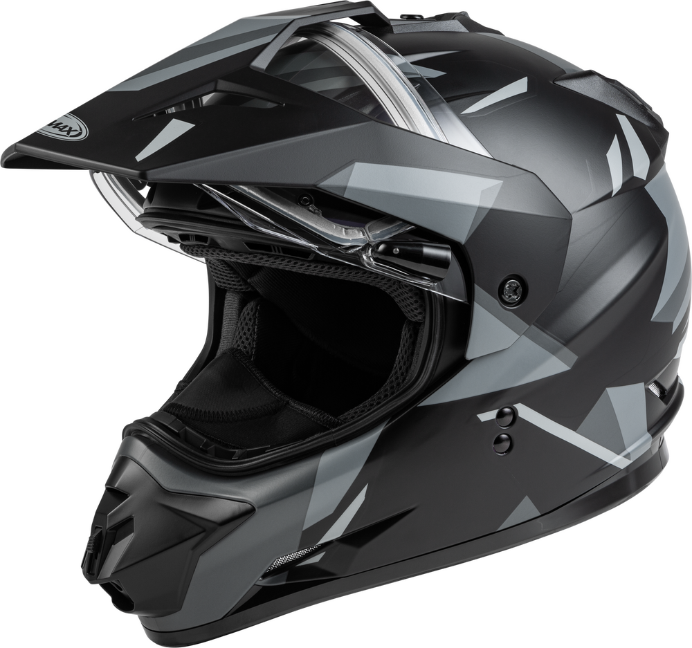Gmax GM-11 Snow Helmet Ripcord Graphic Matte Black Grey Electric Shield