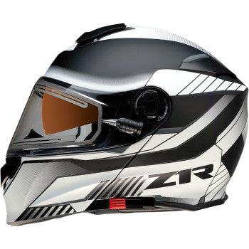 Z1R Solaris Modular Snow Helmet Scythe Graphic White and  Black Electric Shield