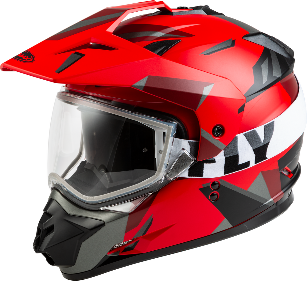 Gmax GM-11 Snow Helmet Ripcord Graphic Red Electric Shield