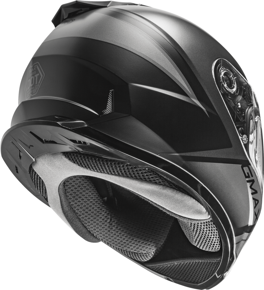 Gmax FF-49S Full Face Helmet Hail Matte Black Gray Dual Lens