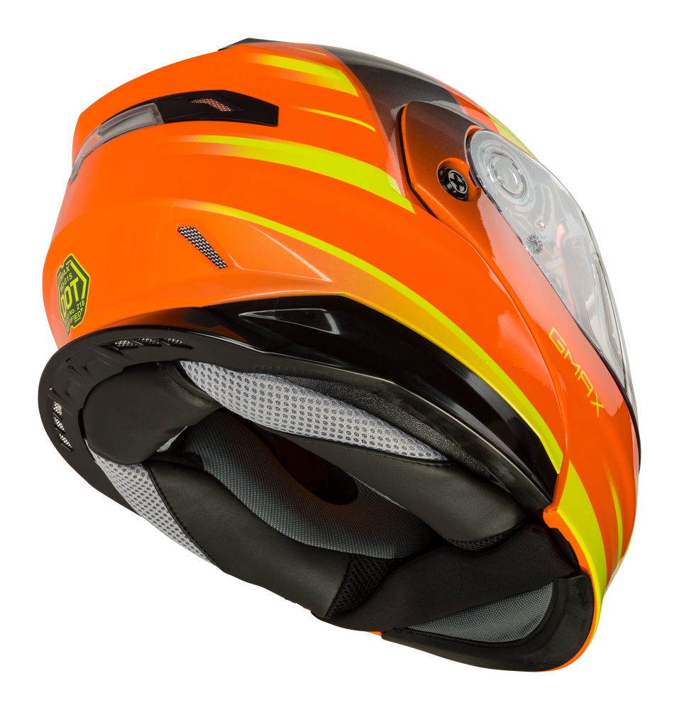 Gmax MD-01S Modular Snow Helmet Descendant Neon Orange Hi Vis Dual Lens