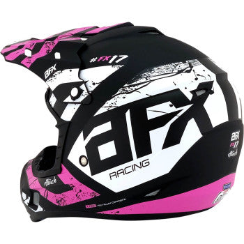 AFX FX-17 Off Road Helmet Attack Graphic Matte Black Fuchsia