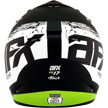 AFX FX-17 Off Road Helmet Attack Graphic Matte Green Black