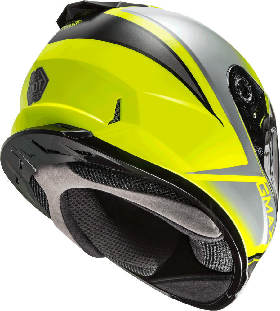 Gmax FF-49S Full Face Helmet Hail Matte Hi Vis Black Grey Dual Lens