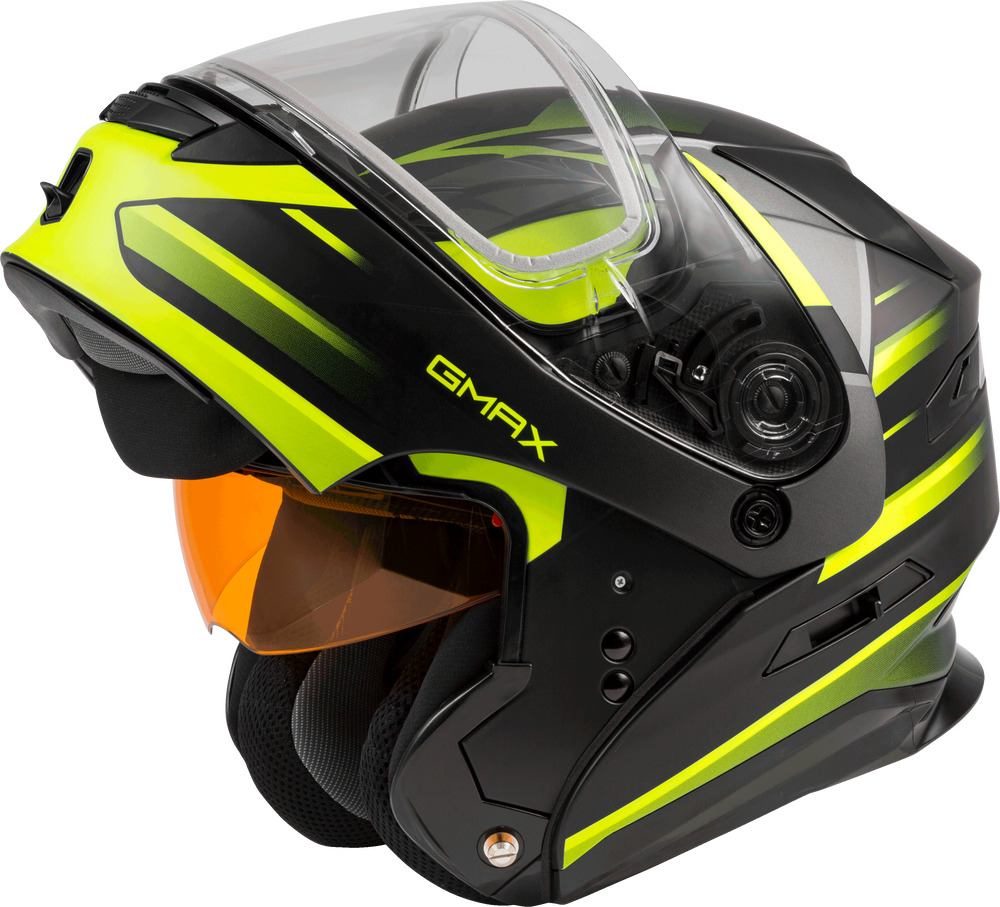 GMAX MD-01S Modular Snow Helmet Descendant - Matte Black/Hi-Vis