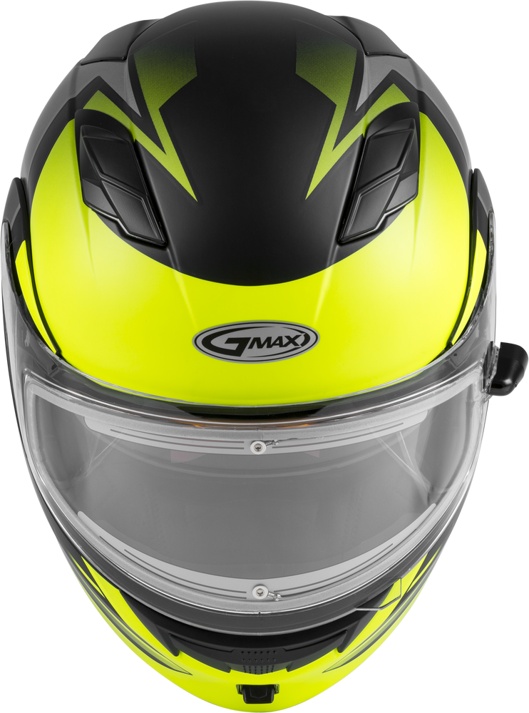 Gmax MD-01S Modular Snow Helmet Descendant Matte Black Hi Vis Electric Shield