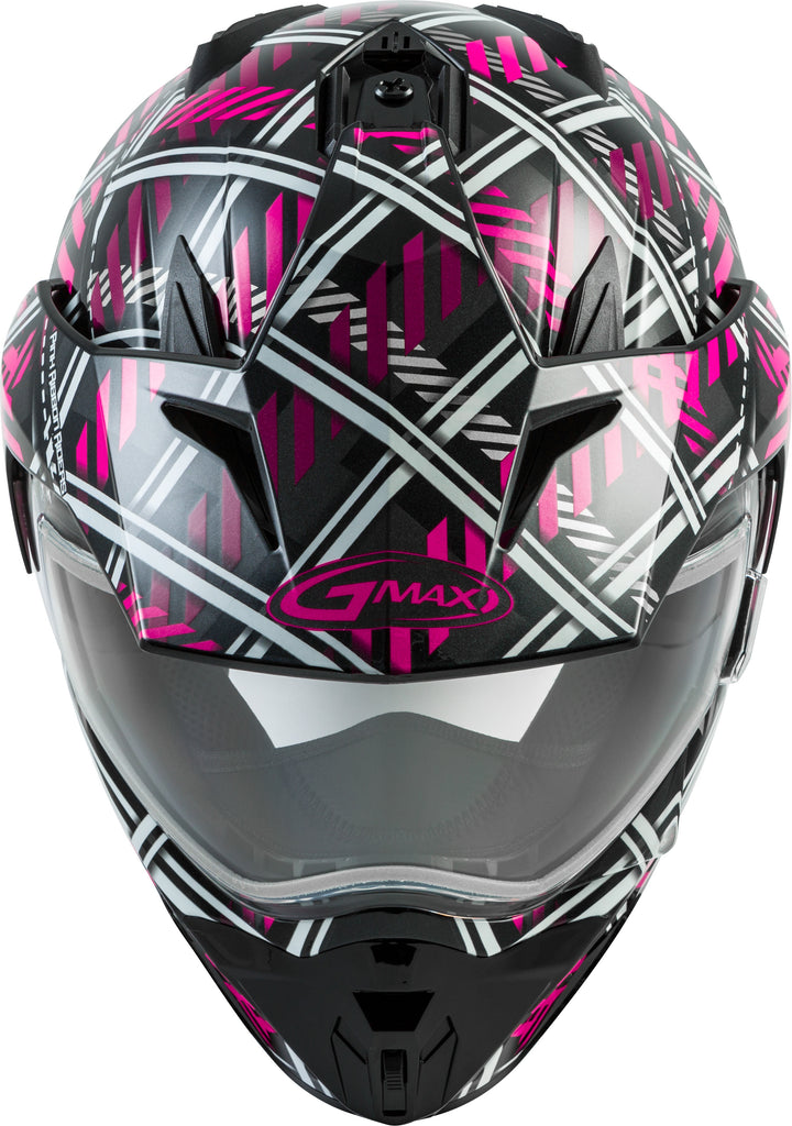 gmax womens motorcycle helmets Gmax GM11S Ladies Dual Sport Snow Helmet Pink Ribbon Rider – HelmetCountry.com
