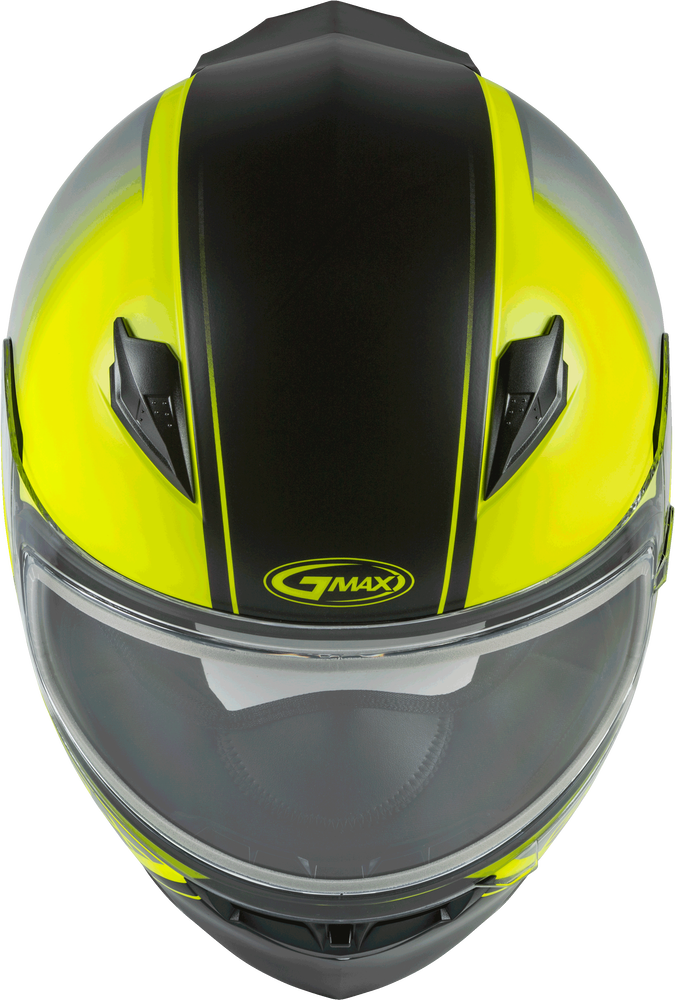 Gmax FF-49S Full Face Helmet Hail Matte Hi Vis Black Grey Dual Lens