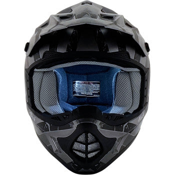 AFX FX-17 Off Road Helmet Attack Graphic Matte Black Frost Gray