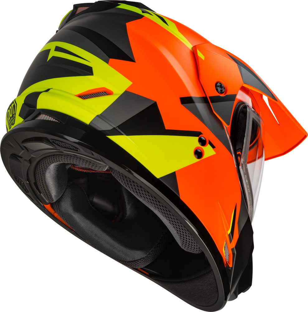 Gmax GM-11 Snow Helmet Ripcord Graphic Neon Orange Dual Lens