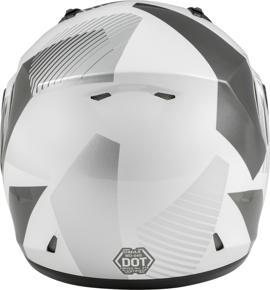 Gmax MD-04 Modular Snow Helmet Reserve White Silver Black Dual Lens
