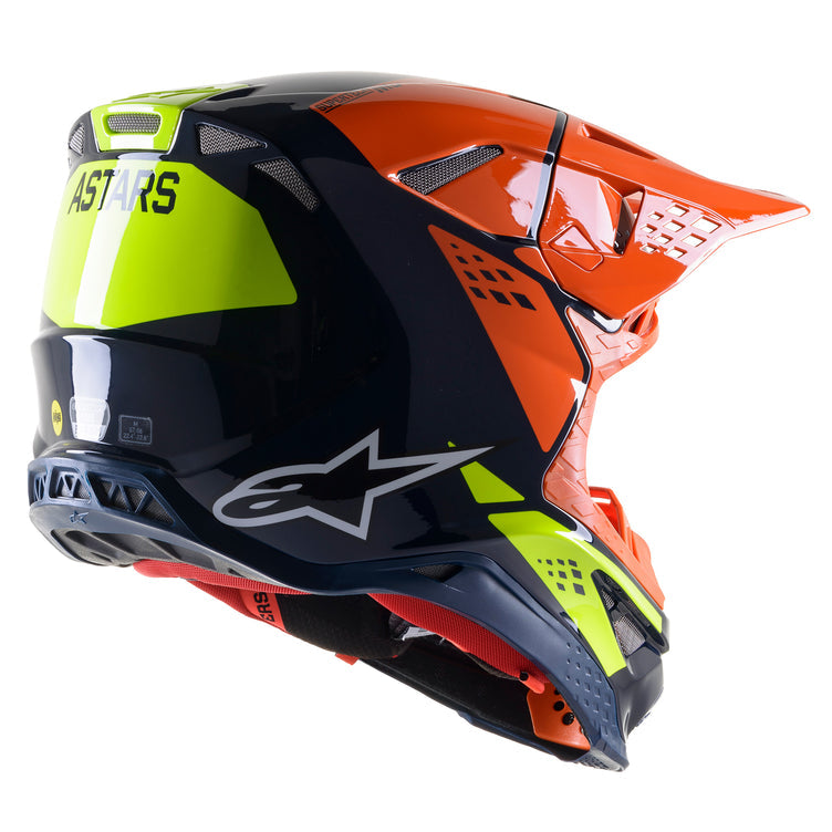 Alpinestars Supertech M8 Factory Helmet Dark Blue/Orange/Yellow Fluo