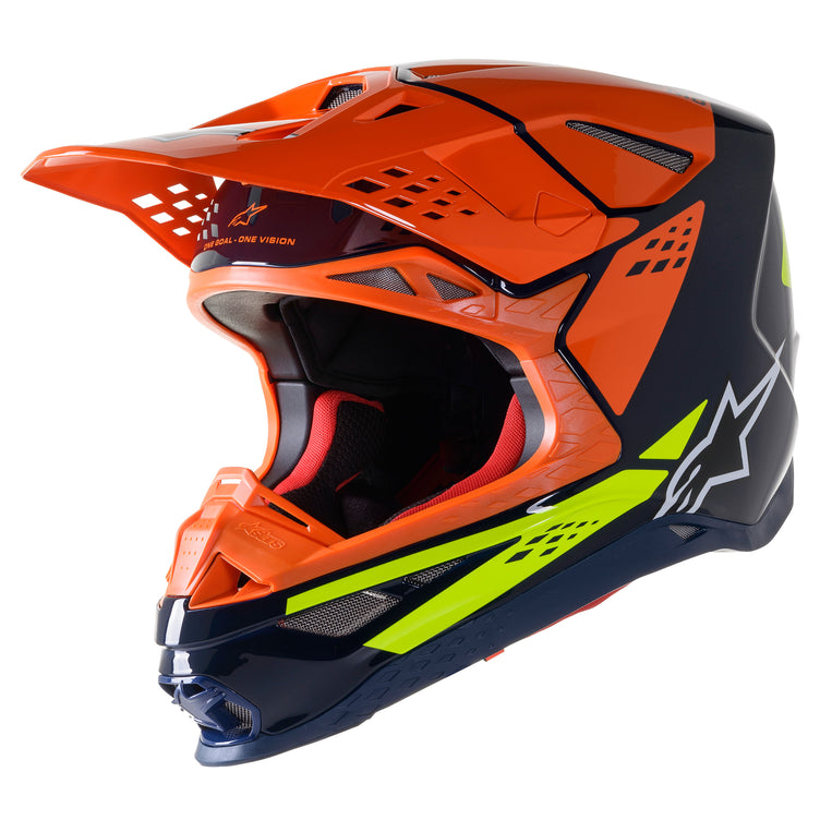Alpinestars Supertech M8 Factory Helmet Dark Blue/Orange/Yellow Fluo
