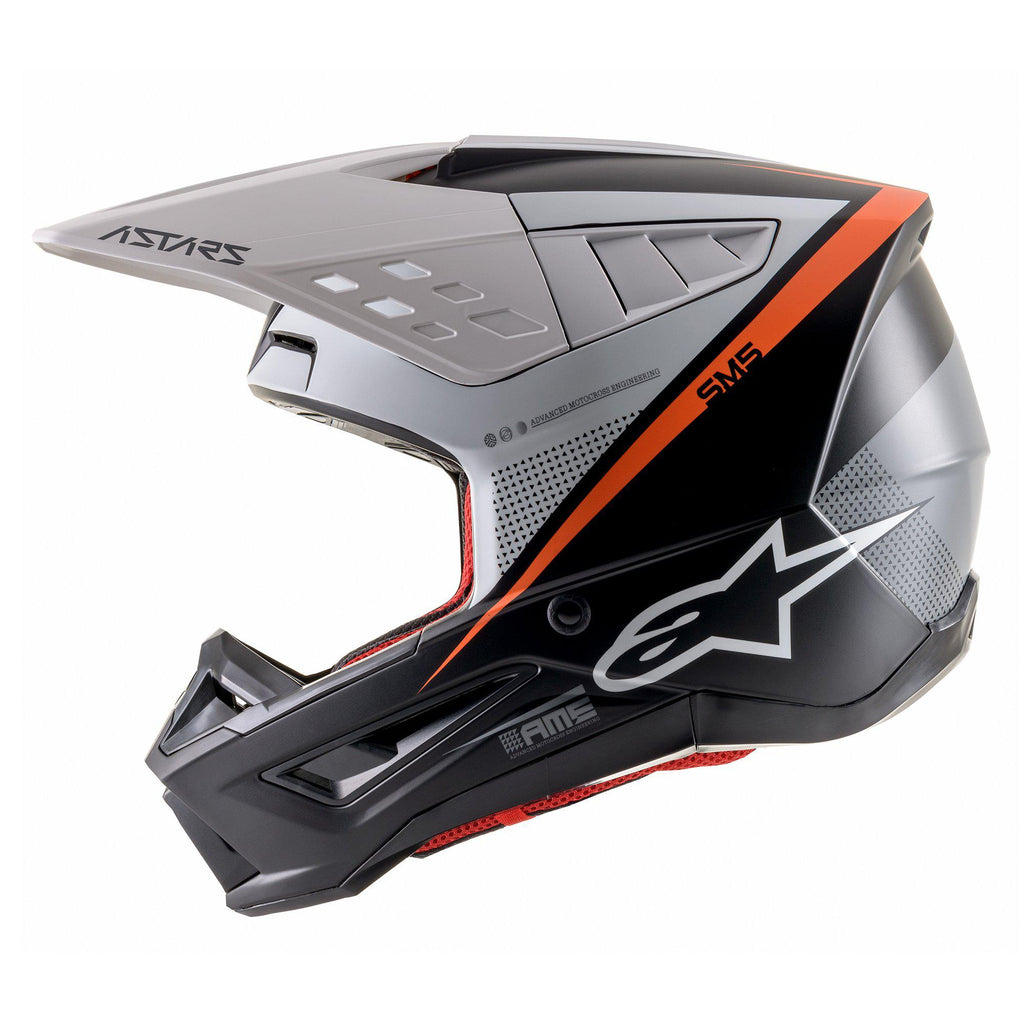 Alpinestars SM5 Rayon Helmet Matte Black/White/Orange Flourescent