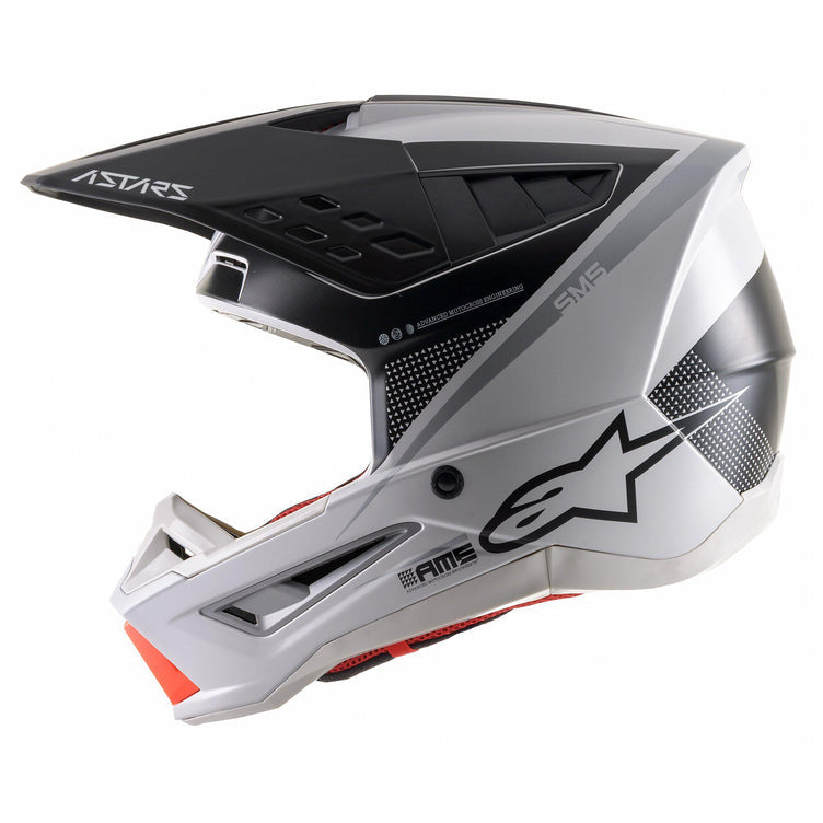 Alpinestars SM5 Rayon Helmet Light Gray/Black/Silver Matte