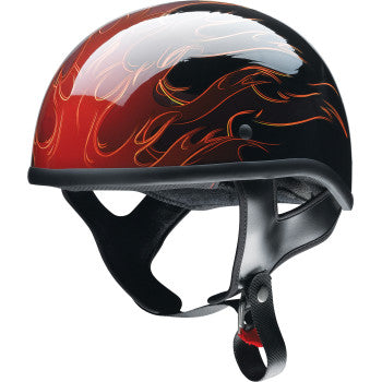 black red skull motorcycle helmet Z1R CC Beanie Helmet - Hellfire - Red