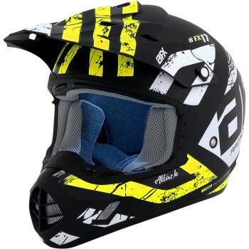 AFX FX-17 Off Road Helmet Attack Graphic Matte Black Hi Vis