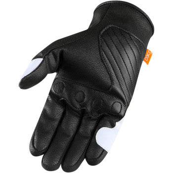 Icon Contra2 Men's Motorcycle Glove White